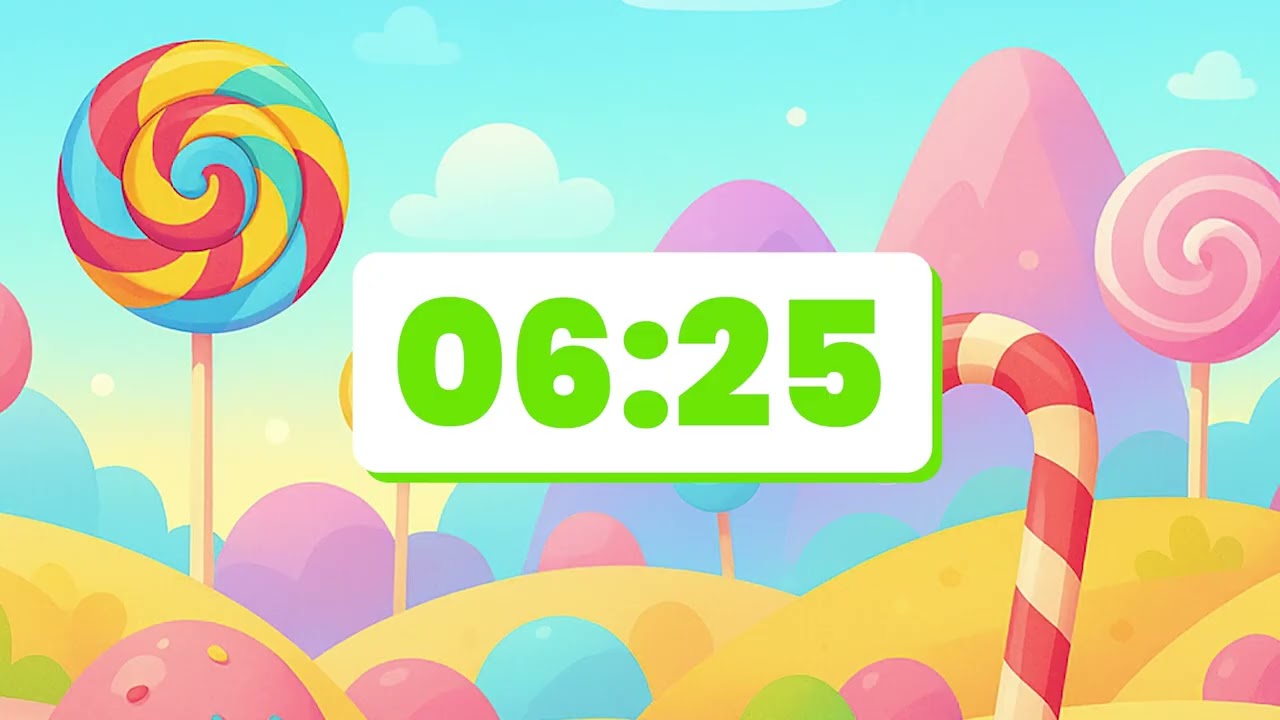 Colorful Candy World Classroom Timer – 10 Minutes (Fun Kids Countdown)