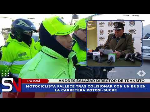 MOTOCICLISTA F4LL3C3 TRAS COLISIONAR CON UN BUS EN LA CARRETERA POTOSÍ–SUCRE.