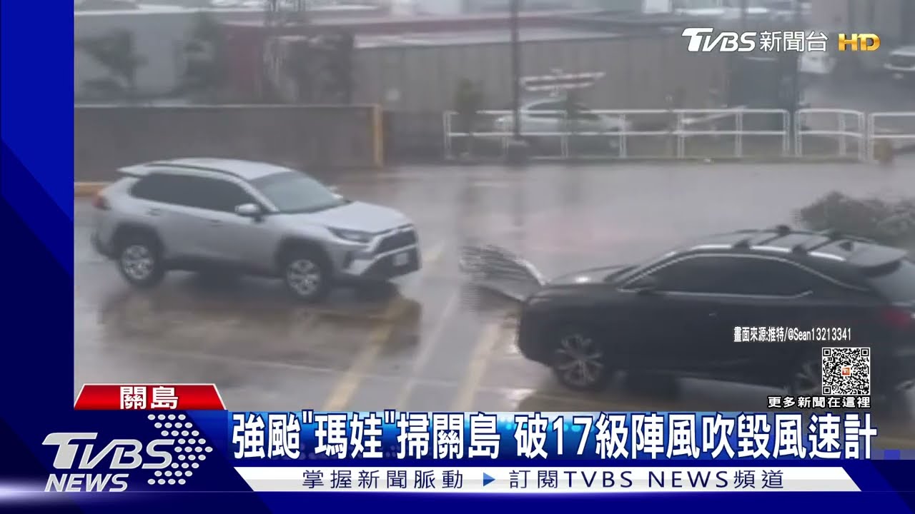 四級颱風「瑪娃」橫掃關島 破17級陣風吹毀風速計