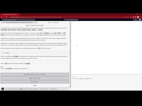 Declaring Javascript Variables Freecodecamp Freecodecamp Codester