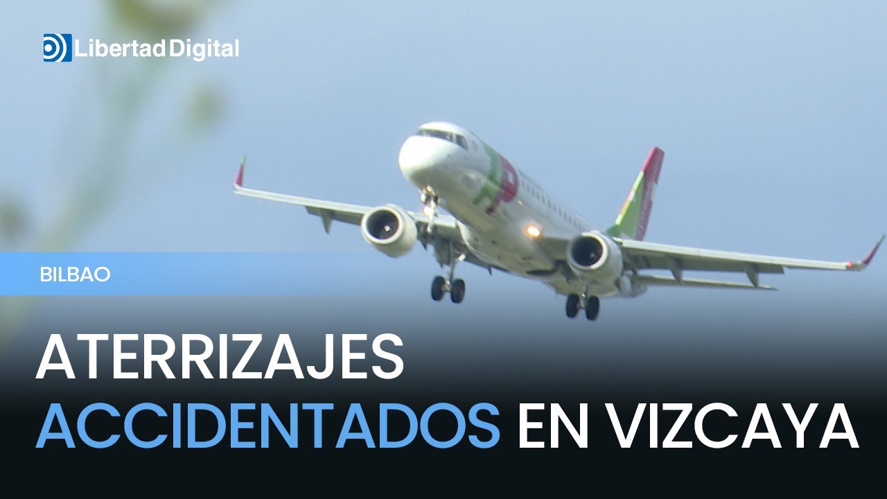 Aterrizajes accidentados y desvío de vuelos por el viento en Bizkaia