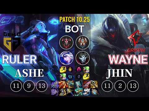 GEN Ruler Ashe vs GRF Wayne Jhin Bot - KR Patch 10.25