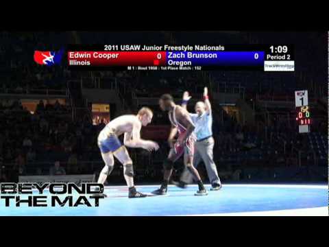 Junior Freestyle Final 152 - Zach Brunson (OR) vs. Edwin Cooper (IL)