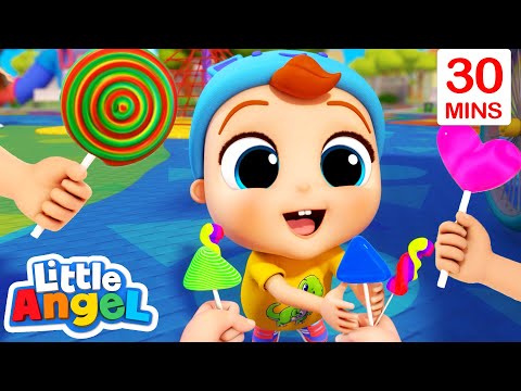 [ 30 MIN LOOP ] Lollipop Song 🍭 | Fun Learning Little Angel Kids Loops |  Songs & Nursery Rhymes