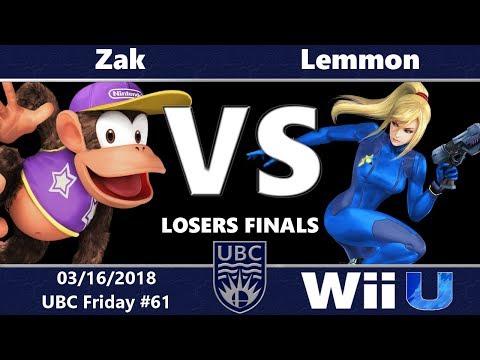 UBC Friday #61: Losers Finals - Zak (Diddy Kong) vs Lemmon (Zero Suit Samus, Bayonetta)