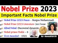 Nobel Prize 2023 Trick Nobel Prize Winners 2023 Nobel 2023 Current Affairs 2023 Nobelprize