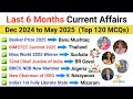 Last 6 Months Current Affairs Revision December 2024 To May 2025 Current Affairs 2025 MCQ