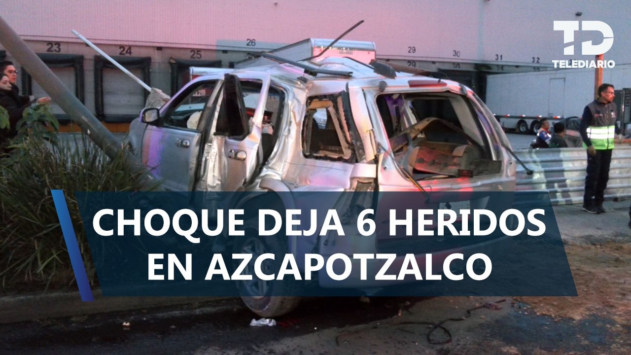 Camioneta con trabajadores choca contra una barda en Eje 5 Norte, Azcapotzalco; hay 7 heridos