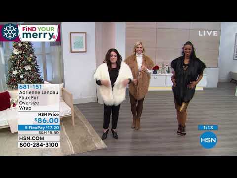 Adrienne Landau Faux Fur Oversize Wrap