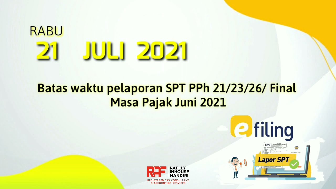 Kalender Pajak Juli 2021