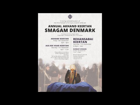 Annual Akhand Keertan Smagam Denmark 2021 (Rainsbhai Keertan ) Part 1