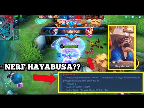 Patch note 1.6.34 new | Hayabusa kena nerf⁉️ Gw rasa makin sakitt ya ges ya‼️-mobilelegends