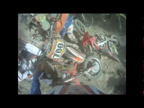 Horrible Pile Up at Glen Helen WORCS January 2012
