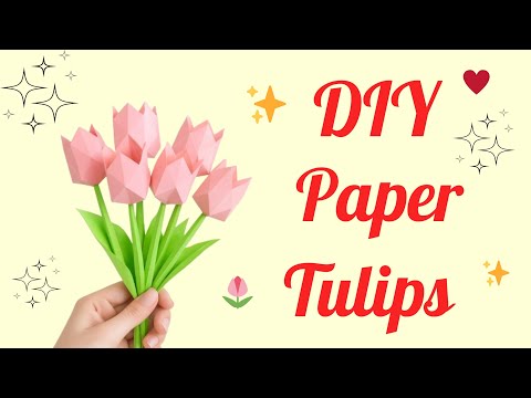 Origami Tulip | DIY paper tulip | How to make paper tulip | Origami tulip with paper 🌷