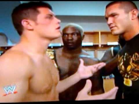 randy orton backstage with his team