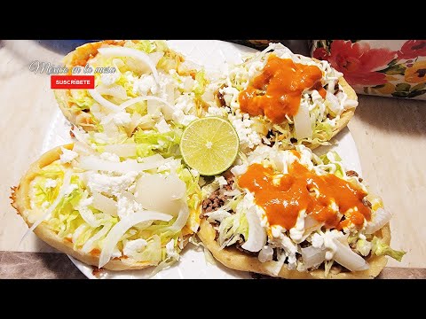 Chalupas Fritas De Maíz De Carne y Queso Con Salsa De Árbol Receta Sencilla Pero Muy Rica ❤️