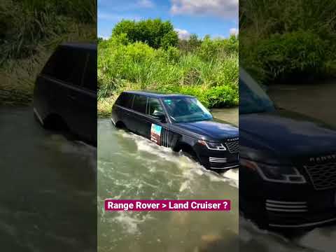 Land Cruiser LC300 vs Range Rover off-road swift flushing water | Japanese vs. British auto #shorts
