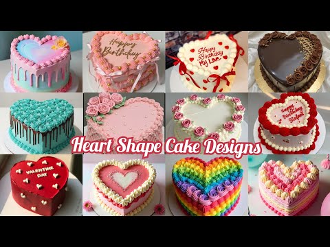 100+ Heart Shaped Cake Decorating ldeas/Couple Cake Designs/ Heart Shape Cake Design for beginners 