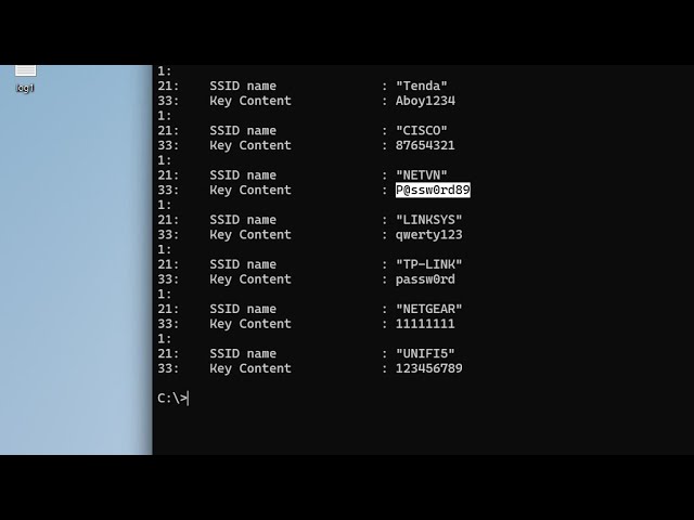 CMD Show All Wi-Fi Passwords