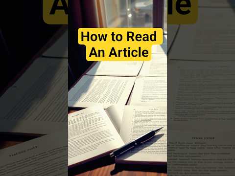 How to read an article