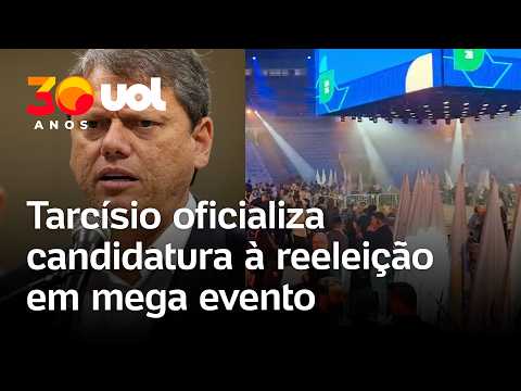 Tarcísio oficializa candidatura à reeleição ao estado de São Paulo em mega evento; veja vídeo