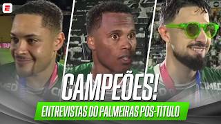 OS CAMPEÕES DO PAULISTÃO PELO PALMEIRAS! ENTREVISTAS COM OS JOGADORES NO CAMPO DO NOVORIZONTINO