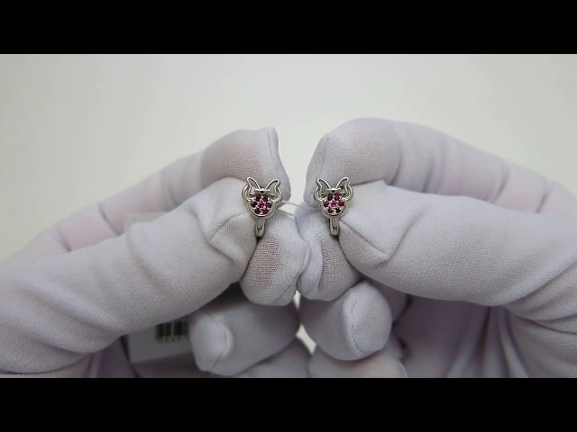 Детские серебряные серьги "Минни Маус" сжх32 Видеообзор