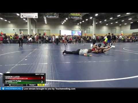 High School (9th - 10th Grade) 120 Aaron Lucio Michigan West Wrestling Club Vs Garrett Funk All Am