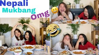 Momo, soup and chatpatey Mukbang  | Nepali friends| funny 😂