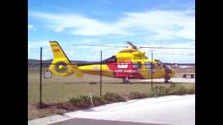 preview picture of video 'Bird flies into the rotor blades of Rescue Helicopter VH-LRH'