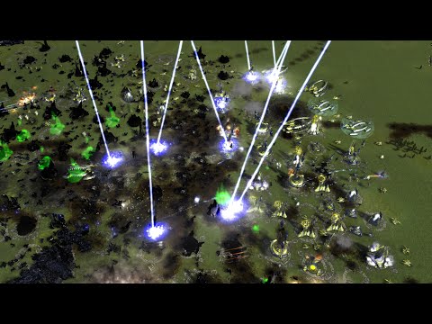 Nomads vs Cybran vs Seraphim vs UEF - Uveso AI - 4K Quality - Supreme Commander Forged Alliance