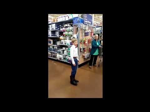 Mason Ramsey sings "Lovesick Blues" in Walmart (aka 'Walmart Boy')