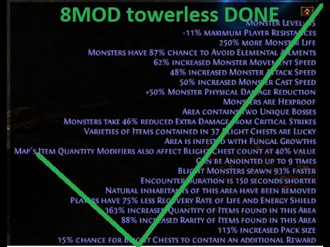 [3.19] My first time ever clear of 8 mod Ravaged Blight map 3x teal towerless