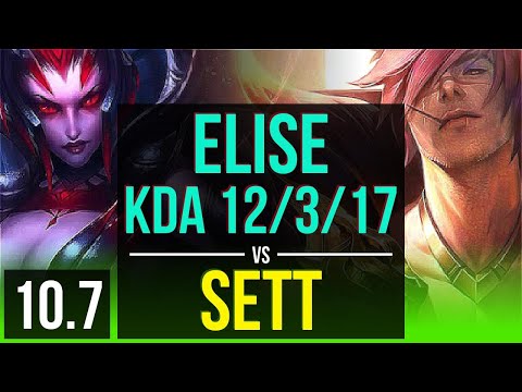 ELISE vs SETT (JUNGLE) | 1.1M mastery points, 2 early solo kills, KDA 12/3/17 | EUW Diamond | v10.7