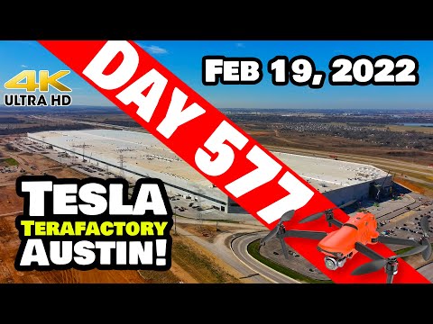 UBER BUSY SAT AT GIGA TEXAS! - Tesla Gigafactory Austin 4K  Day 577 - 2/19/22 - Tesla Terafactory TX