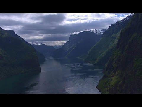 Aurlandsfjorden, Sognefjorden, Leikanger, Sogndal - Flying Over Norway