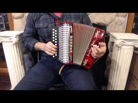 3095 - Red Hohner Double Ray Button Accordion BC MM 21 8 $799