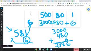 3 Digit x 1 Digit Box Method