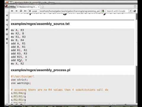 Beginner Perl Maven tutorial: 10.11 - Fixing Assembly with Perl