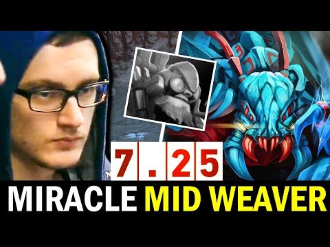 MIRACLE Crazy Weaver 7.25 New Patch — Midlane Outplayed Tinker Dota 2