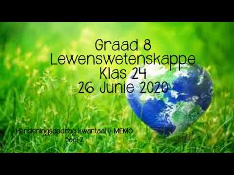 LEWENSWETENSKAP GRAAD 8: 26 Junie 2020 - periode 7 (26087)