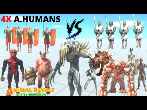4X ANCIENT HUMANS VS INFERNALS  - ANIMAL REVOLT BATTLE SIMULATOR