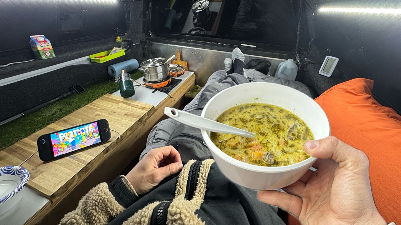 Truck Camping With Grouse Wild Rice Soup