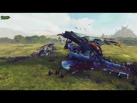 Massive Dragons VS 4000 Dreadspears -  low gravity - The Laboratory - Total War: Warhammer 2