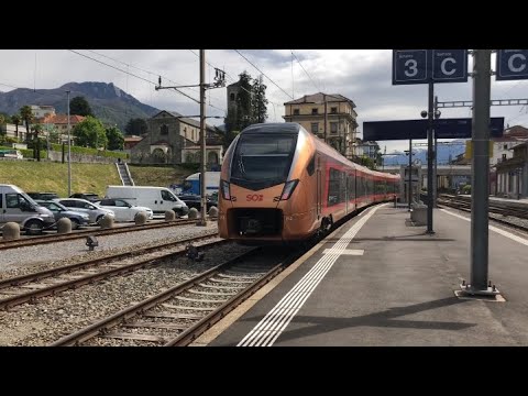 BEAUTIFUL TRAIN AND SCENERY! SOB Traverso Flirt 3.5 trip report Bellinzona to Locarno