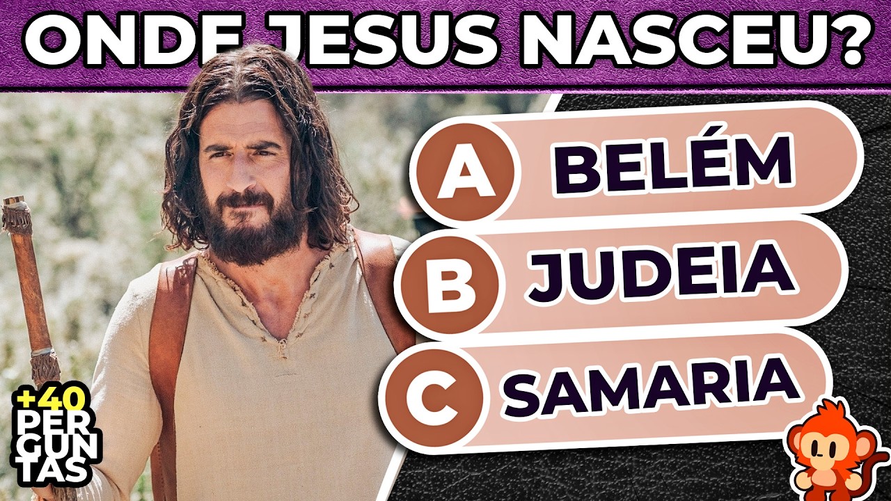 ✝️ 40 [ NOVAS ] PERGUNTAS SOBRE JESUS CRISTO | Especial de Natal |  #quiz #macaquiz