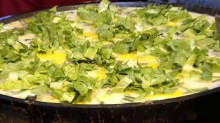 Biggest Pan Of Taiwanese Oyster Omelette Being Cooked