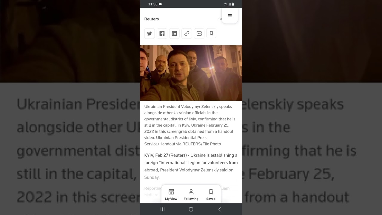 Ukraine establishing foreign legion for volunteers from abroad -President - Reuters