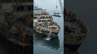 Broken Cruise Liner → $100M Cruise😱 #beforeafter #transformation #renovation #floatingmansion #viral