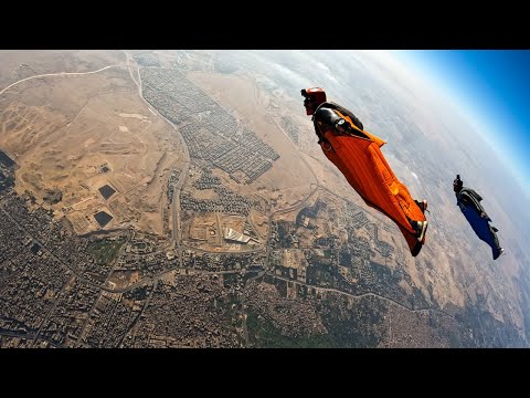 Wingsuit Flying Over the Egyptian Pyramids